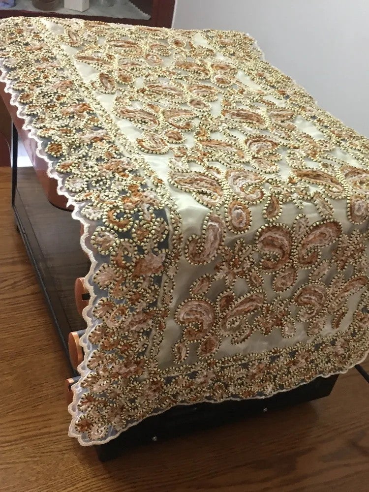 Y&D Fancy Wedding Decor Embroidered Knitted Table Runners and Placemats Set – Elegant Home Dining Table Decoration for Special Occasions - Image 4