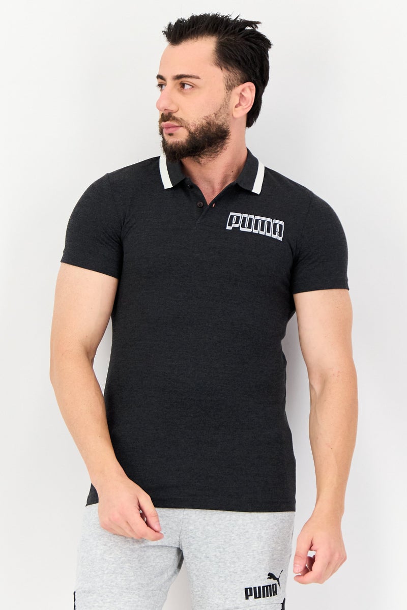 PUMA تي شيرت رياضي للرجال بأكمام قصيرة، خارجي، رمادي داكن - Image 1