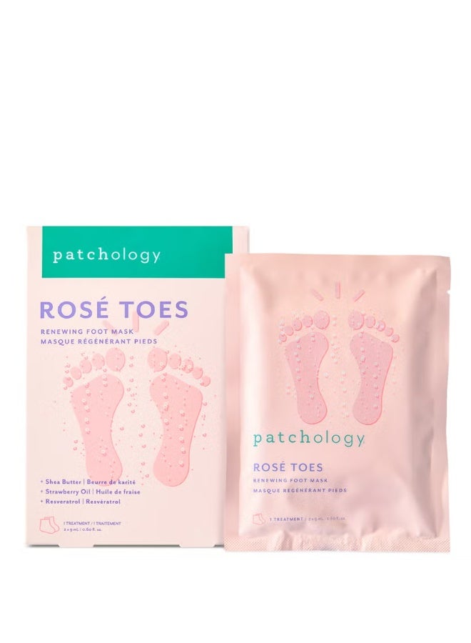 Patchology Rosé Toes -Renewing Foot Mask 60g - Image 1