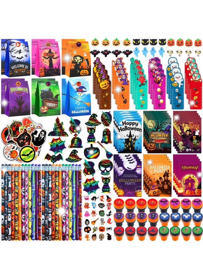 Bluegogo 242Pcs Halloween Party Favors, 24 Pack Halloween Stationery Party Supplies Gift Set Trick Or Treat Gifts For Kids Classroom Prizes Halloween School Supplies Goodie Bag Stuffers Fillers  - Image 1