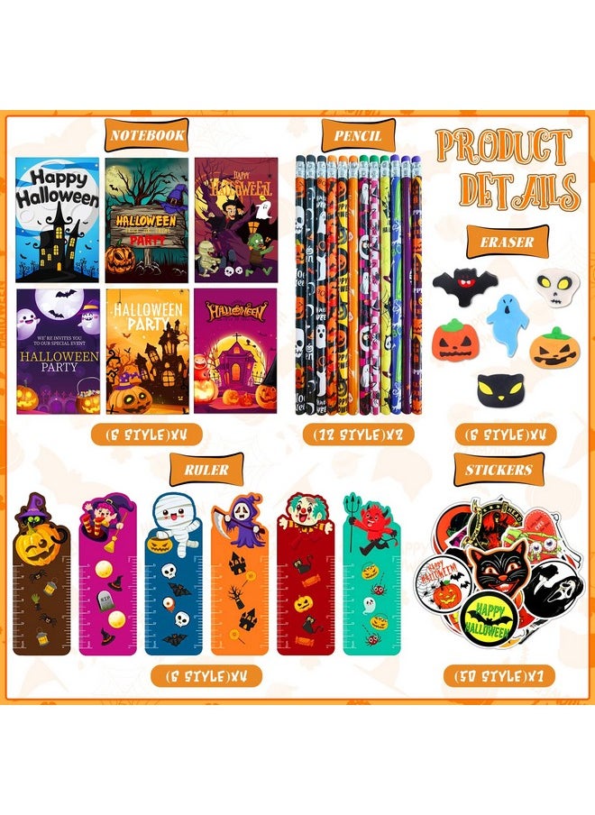 Bluegogo 242Pcs Halloween Party Favors, 24 Pack Halloween Stationery Party Supplies Gift Set Trick Or Treat Gifts For Kids Classroom Prizes Halloween School Supplies Goodie Bag Stuffers Fillers  - Image 2