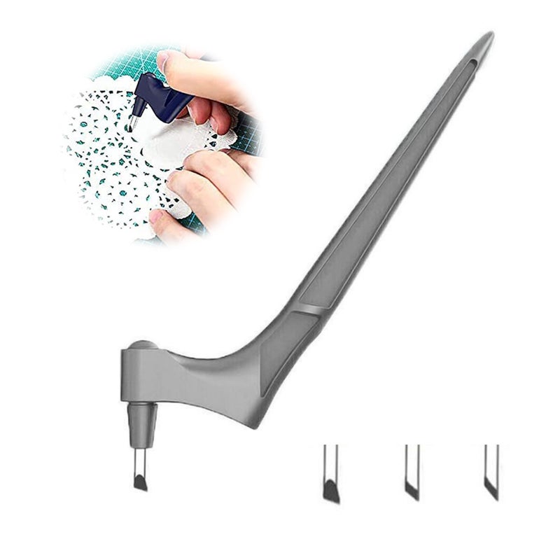 Stainless Steel Craft Knife Precision Craft Cutting Tools 360 Degree Rotating Handheld Craft Cutter with Three Different Angle Replacement Blades 15°/30°/45° For Hobby Arts Craft Scrapbook - Image 1