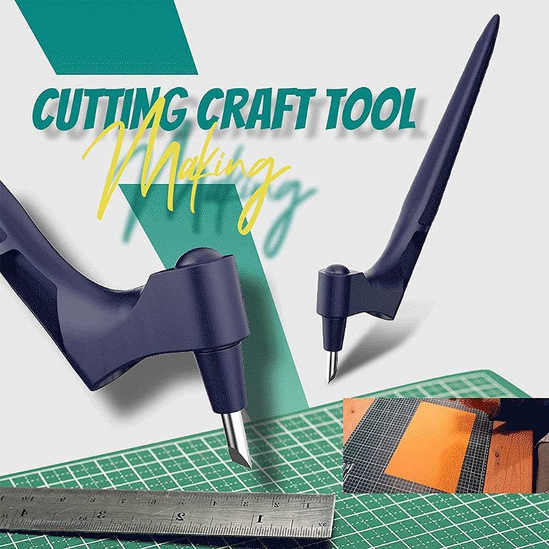 Stainless Steel Craft Knife Precision Craft Cutting Tools 360 Degree Rotating Handheld Craft Cutter with Three Different Angle Replacement Blades 15°/30°/45° For Hobby Arts Craft Scrapbook - Image 4