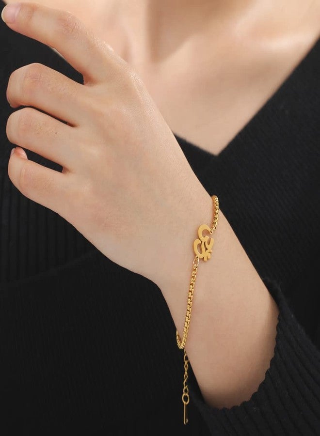 EUEAVAN Om Aum Ohm Hindu Sanskrit Symbol Bracelet Fashion Anklet Yoga Spiritual Lucky Charm Talisman Jewelry Box Chain Women (gold) - Image 2