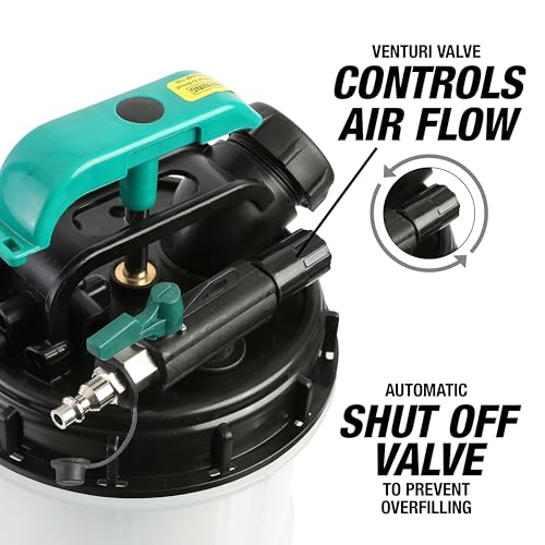 OEMTOOLS 24937 Pneumatic/Manual Fluid Extractor, 1.5 Gallon (6L) Oil Extractor Pump, For Coolant, Transmission, and Power Steering Fluid, 2 Dipstick Adapters, 5ft Hose - Image 4