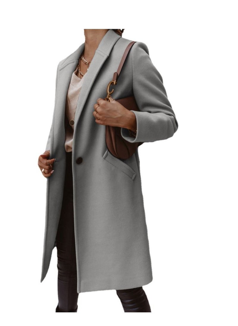 Loquat - Autumn And Winter New Fashion Solid Color Wool Overcoat - Image 1