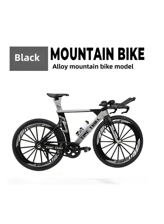 Generic Special 1:10 Alloy Bicycle Model Simulation Station Wagon Mini Stunt Car Ornaments Collection Toys-Color:No. 8 Double Handlebar Racing Car Black And White [e-commerce Box] 20*6*14  - Image 1
