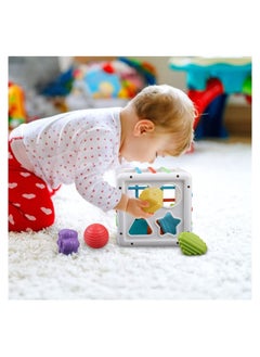 Y&D Multi Sensory Shape, DMG Baby Sorter Toy, Activity Cube Bins, Montessori Educational Learning Fine Motor Skills Toys, Toys 6-12-18 Months Boys Girls Gifts  - Image 1