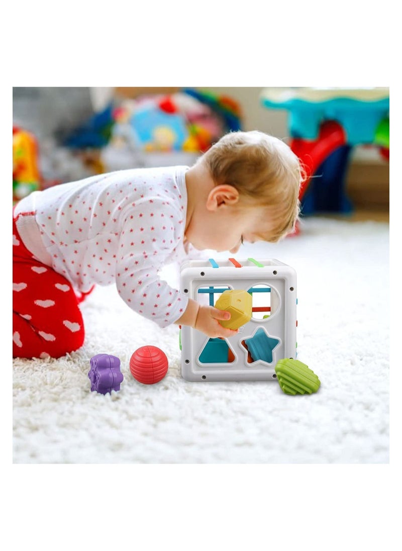 Y&D Multi Sensory Shape, DMG Baby Sorter Toy, Activity Cube Bins, Montessori Educational Learning Fine Motor Skills Toys, Toys 6-12-18 Months Boys Girls Gifts  - Image 1