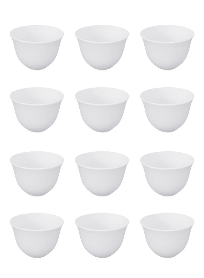 Dove 12-Piece Porcelain Saudi Coffee Cup Set 150ML White - Image 1