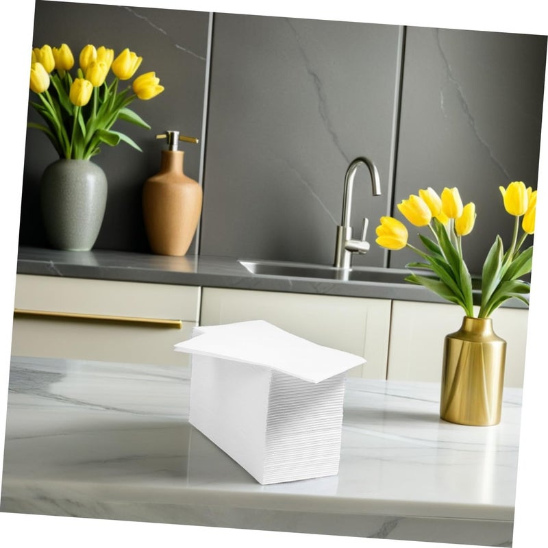 Thick White Disposable Napkins 100pcs 40x30cm Paper Guest Towels Decorative Hand Tissue for Party Wedding Bathroom Dinner Serviettes - Image 5