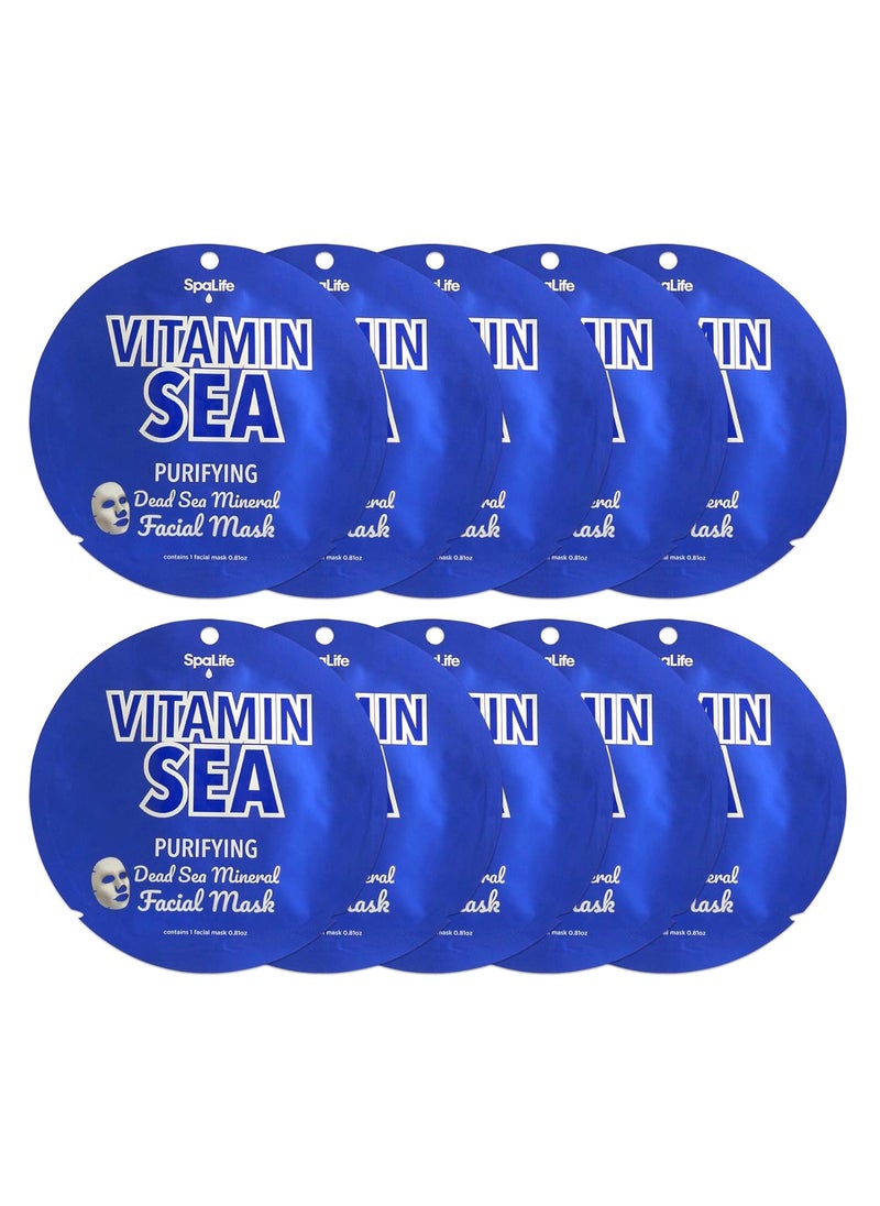 SpaLife - SpaLife Vitamin Sea Purifying Dead Sea Mineral Facial Mask 10 count - Image 1