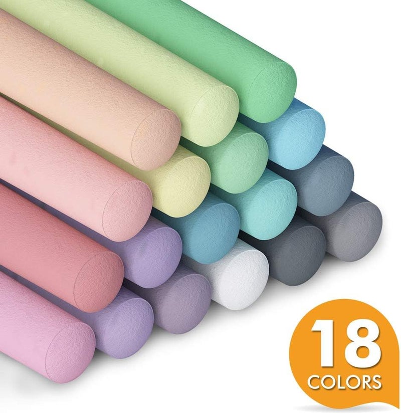 Feela Sidewalk Chalk, 162 Pack 18 Colors Sidewalk Chalk Set For Kids Jumbo Chalk Bulk, Great for Kids Family, Paint on Sidewalk Wall School Driveway Blackboard Street Playground - Image 2