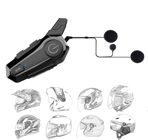 SOFFRIA Motorcycle Bluetooth Headset E12Way 400M Dirt Bike Helmet Wireless Headset Intercom with CVC Noise Cancellation Stereo Music IPX6 Waterproof for Full Face Helmet - Image 1