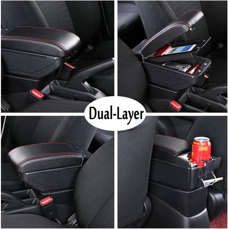 Yurefax Black Leather Center Console Armrest for Kia Rio 2012-2016 - Image 5