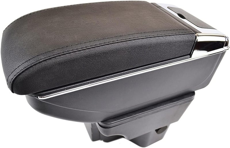 Yurefax Black Leather Center Console Armrest for Kia Rio 2012-2016 - Image 1
