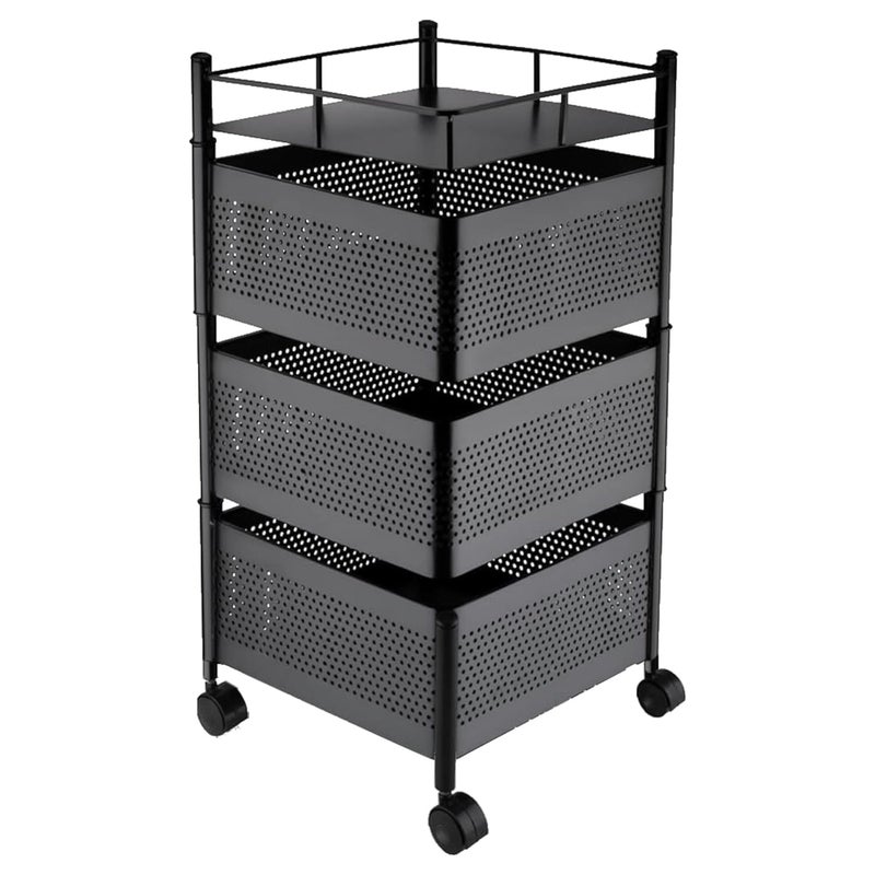 Darkpyro Kitchen Trolley with Wheels Kitchen Organizer Items and Storage for Kitchen Organizer and Kitchen Accessories Items BlackLayer 3 Pack of 1 - Image 4