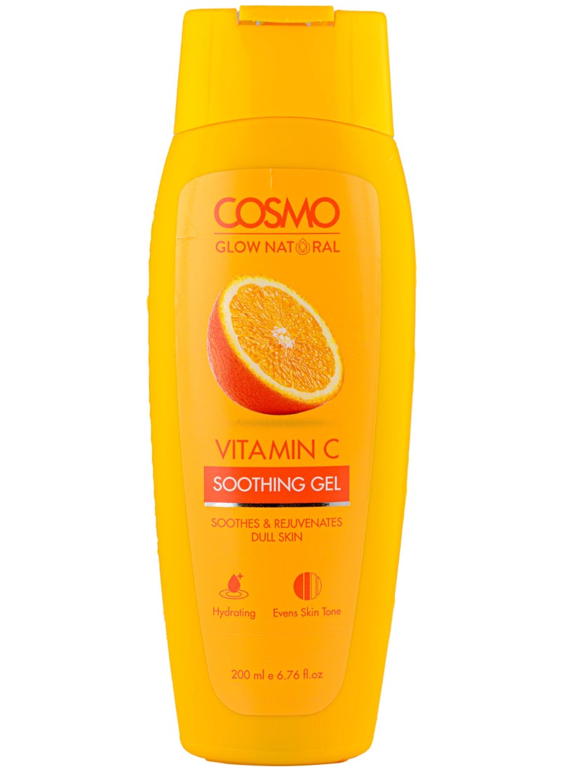 COSMO Cosmo Glow Natural Vitamin C Soothing Gel For Unisex 200ml, Soothes & Rejuvenates Dull Skin, Hydrating, Evens Skin Tone 