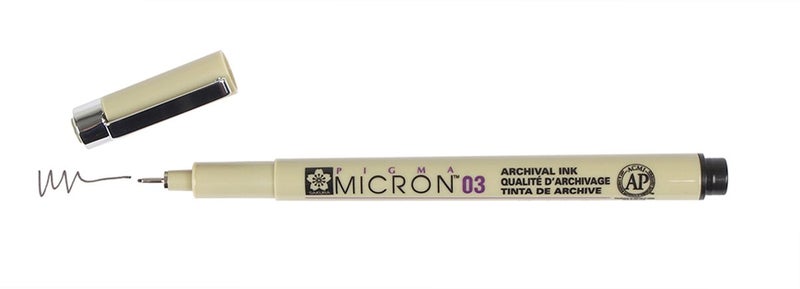 Sakura Pigma Micron 03 Black Pen 0.35mm Line Width Pack of 4 (03) - Image 2