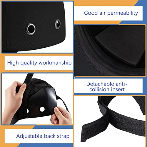 Henoyso 3 Pcs Bump Cap Baseball Hat Style Hard Hat Helmet Safety Cap Breathable Lightweight Safety Hat for Men Women, Comfortable Head Protection Cap, 3 Colors - Image 4
