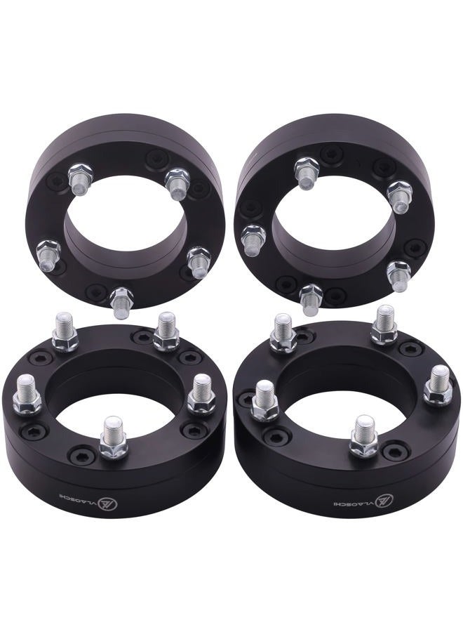 VLAOSCHI Black Forged 6x5.5 to 5x4.5 Wheel Adapters 2 Inch with 14x1.5 Studs Compatible with Chevy GMC 6 Lug for Suburban Silverado Sierra 1500 Tahoe (Adapt 5x114.3 Rim on 6x139.7 Vehicle) - Pack of 4 - Image 1