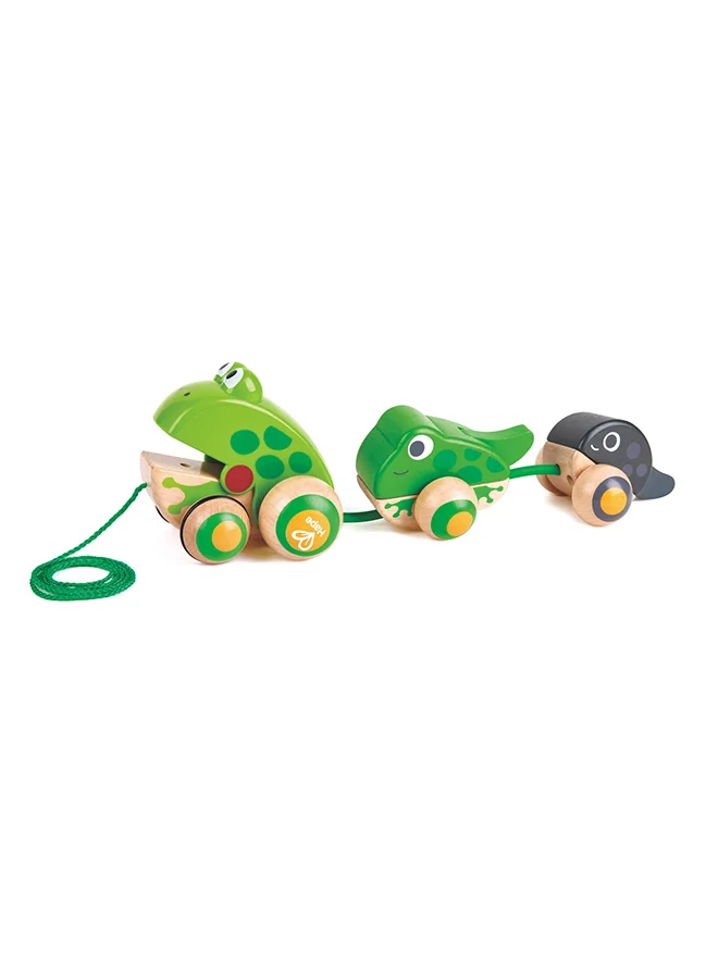 Hape Wooden Frog Themed Push And Pull-Along Toy