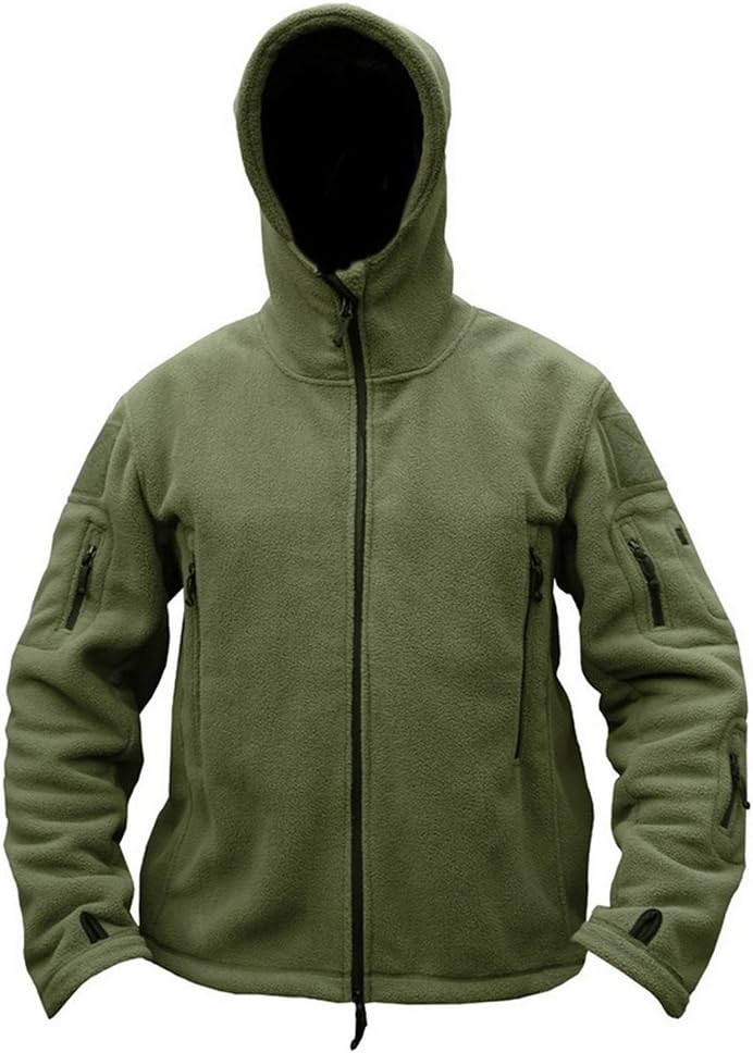 ReFire Gear Men's Warm Military Tactical Sport Fleece Hoodie Jacket - Army Green, X-Large - Image 2