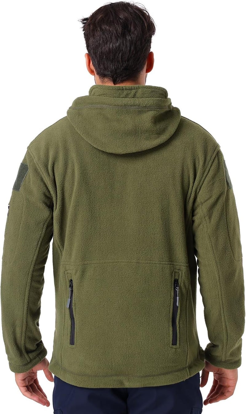 ReFire Gear Men's Warm Military Tactical Sport Fleece Hoodie Jacket - Army Green, X-Large - Image 4