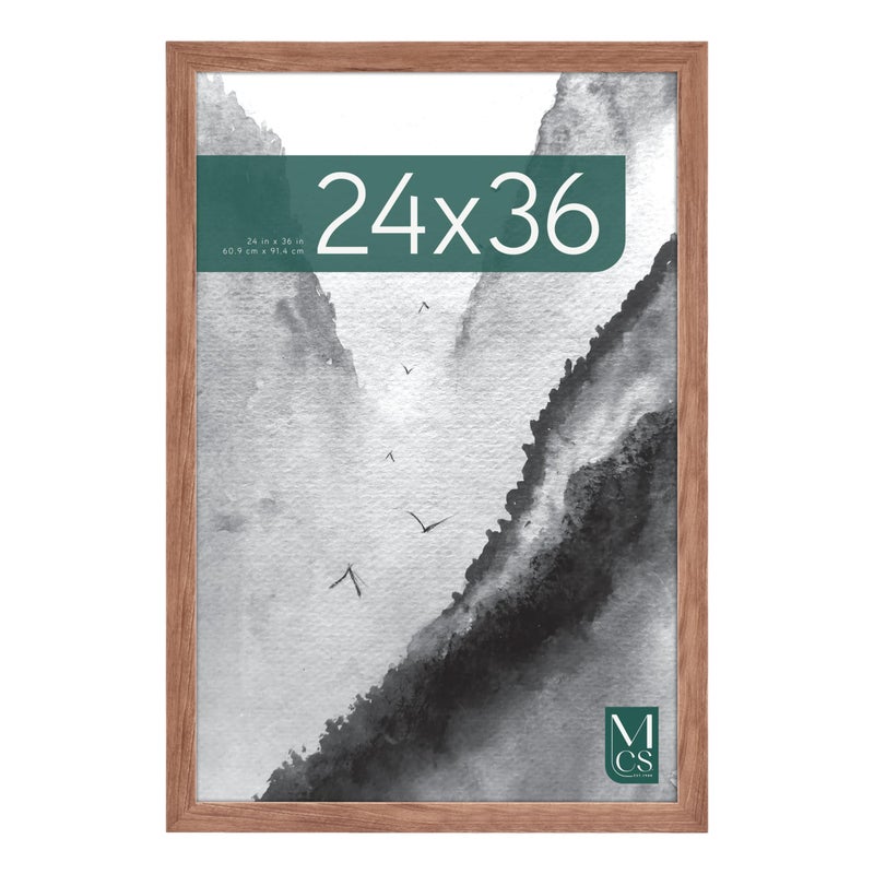MCS Museum Poster Frame 24x36 Medium Oak Vertical  Horizontal Wall Hanging Large Picture Frame for Photos Posters  Art Prints 1Pack - Image 1