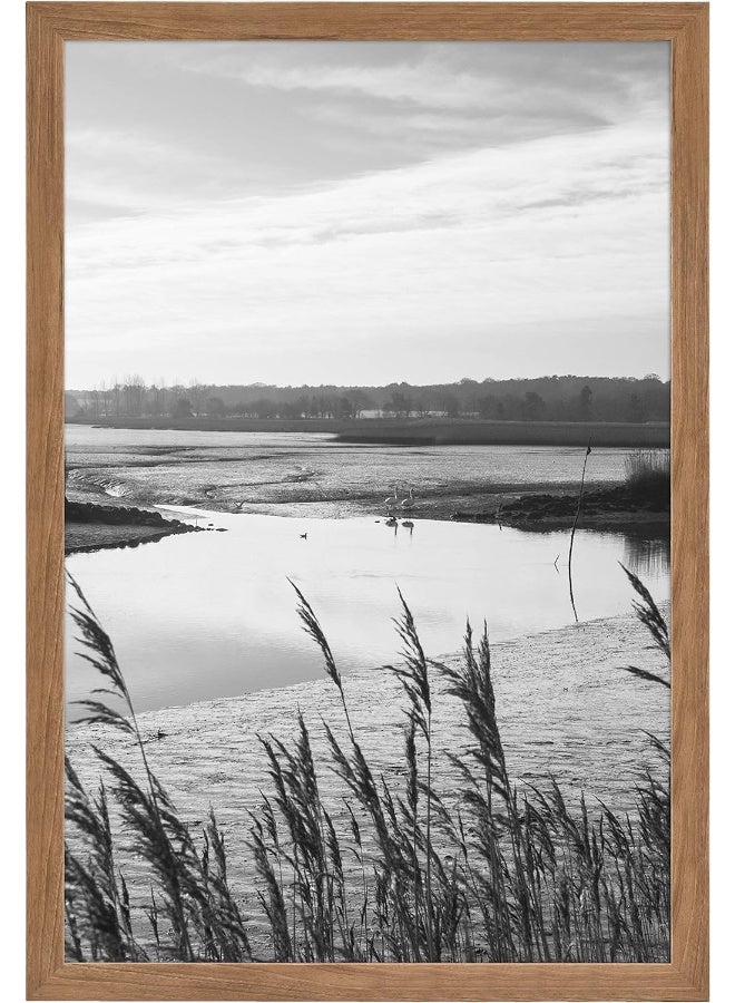 MCS Museum Poster Frame 24x36 Medium Oak Vertical  Horizontal Wall Hanging Large Picture Frame for Photos Posters  Art Prints 1Pack - Image 3