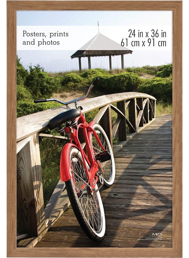 MCS Museum Poster Frame 24x36 Medium Oak Vertical  Horizontal Wall Hanging Large Picture Frame for Photos Posters  Art Prints 1Pack - Image 4