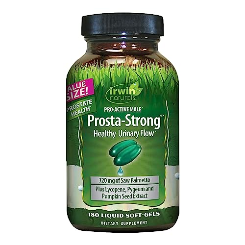 Irwin Naturals ProstaStrong Prostate Health Support with Saw Palmetto Lycopene Pumpkin Seed More 180 Liquid Softgels