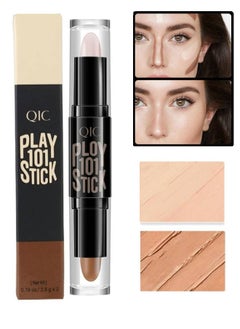 QIC Ploy 101 Stick Double ended 2 in1 Highlight Contour Highlighter Makeup Stick Eye Concealer Stick Facial Highlighter Makeup Mineral Contour Concealer Stick Palette Concealer Shadow Pen 03  - Image 1