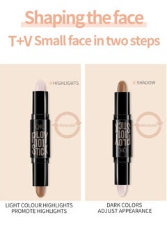 QIC Ploy 101 Stick Double ended 2 in1 Highlight Contour Highlighter Makeup Stick Eye Concealer Stick Facial Highlighter Makeup Mineral Contour Concealer Stick Palette Concealer Shadow Pen 03  - Image 2