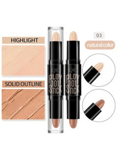 QIC Ploy 101 Stick Double ended 2 in1 Highlight Contour Highlighter Makeup Stick Eye Concealer Stick Facial Highlighter Makeup Mineral Contour Concealer Stick Palette Concealer Shadow Pen 03  - Image 4