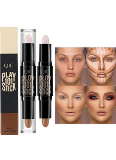 QIC Ploy 101 Stick Double ended 2 in1 Highlight Contour Highlighter Makeup Stick Eye Concealer Stick Facial Highlighter Makeup Mineral Contour Concealer Stick Palette Concealer Shadow Pen 03  - Image 5