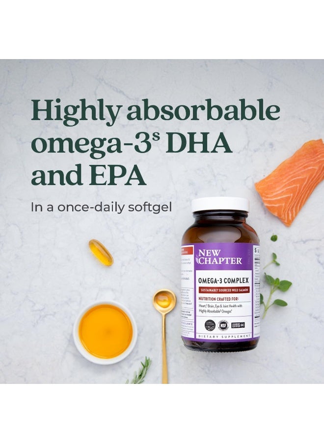 New Chapter Omega-3 Complex, Fish Oil Supplement Wild Alaskan Salmon For Heart, Brain, Eye, Joint & Skin Health Support - 30 Count - Image 4