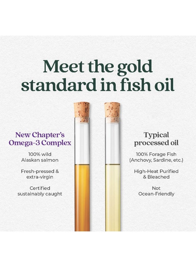 New Chapter Omega-3 Complex, Fish Oil Supplement Wild Alaskan Salmon For Heart, Brain, Eye, Joint & Skin Health Support - 30 Count - Image 5