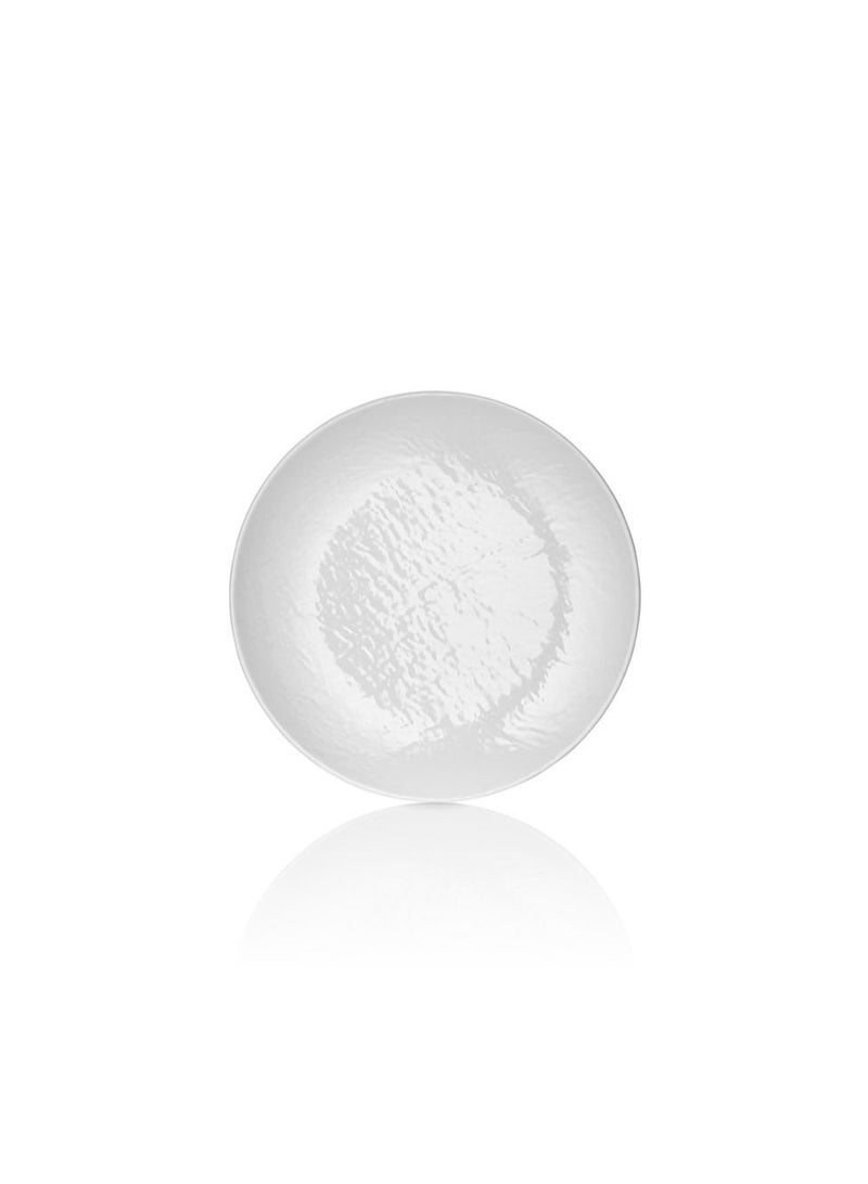 Round melamine serving plate 20 cm white