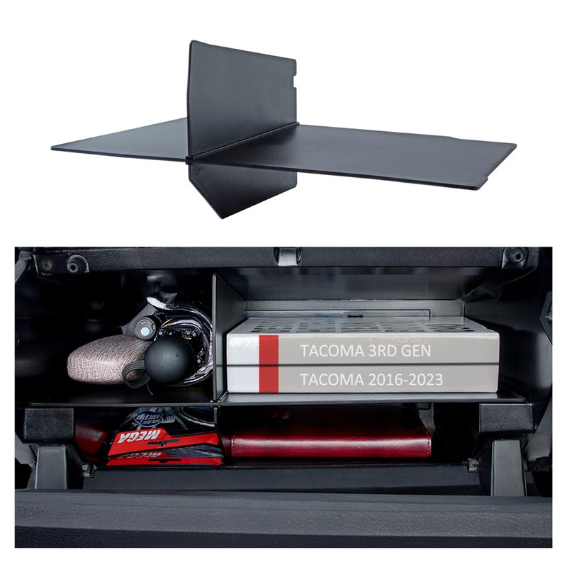 JKCOVER Compatible with Toyota Tacoma Glove Box Dividers Organizer 2016 2017 2018 2019 2020 2021 2022 2023 AccessoriesInsert Box ABS Secondary Storage