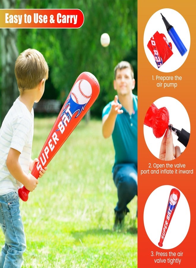 Fovths 24 Sets Inflatable Baseball Bats and Mini Foam Baseball Sports Stress Ball Sports Party Prizes for Birthday Party Supplies Sport Theme Toy - Image 3