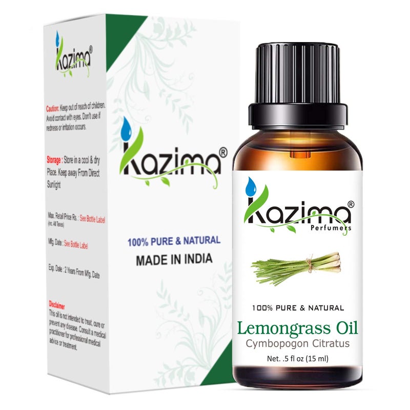 KAZIMA Combo of Lavender Oil and Lemongrass Oil - 100% Pure Essential Oil for Hair Growth, Skin Care, Aromatherapy, 15 ml each - Image 3