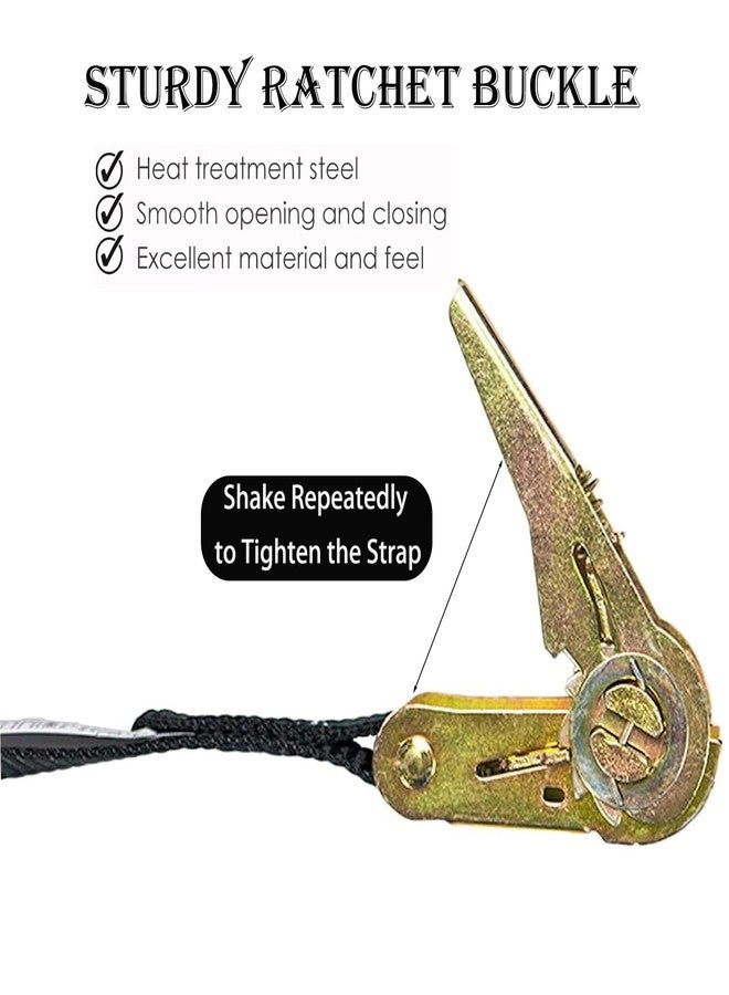 MOOCY Endless Ratchet Tie Down Straps Heavy Duty Cargo Tie Downs,NO Hook Nylon Black Strap Down Ratcheting Securing Straps,Luggage Straps for Motorcycles, Trailer Loads, Kayak - Image 3