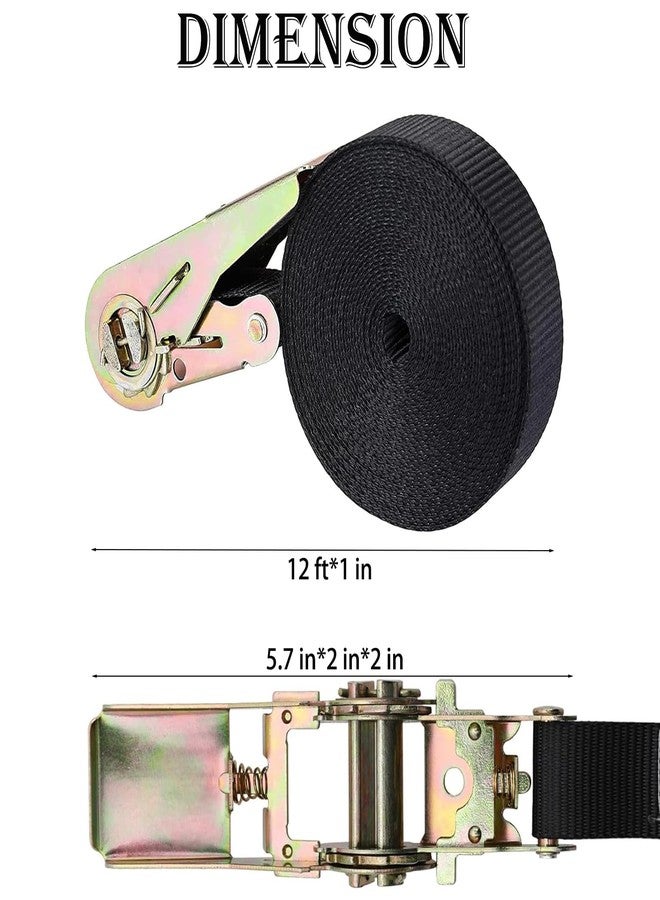 MOOCY Endless Ratchet Tie Down Straps Heavy Duty Cargo Tie Downs,NO Hook Nylon Black Strap Down Ratcheting Securing Straps,Luggage Straps for Motorcycles, Trailer Loads, Kayak - Image 2