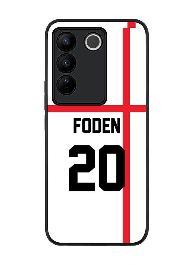 Stylizedd Rugged Black Edge case for Vivo V27 / Vivo V27 Pro / Vivo S16,Slim fit Flexible Cover - Football Team - England, Player Name - Foden - Image 1