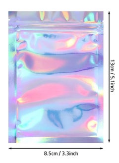 Y&D 100PCS Ziplock Bag Creative Holographic Bags, DELFINO 3.3'' x 5.1'' Multi-use Jewelry Resealable Smell Proof Bags Rainbow Color Foil Pouch Cosmetic Packaging  - Image 4