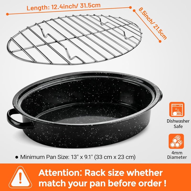 DePango Oval Turkey Roasting Rack,12 Inch Stainless Steel Rack for Thanksgiving Christmas Gifts, Non-Stick Wire Rack Safe for Thanksgiving Turkey, Roasting and Cooling - Image 3