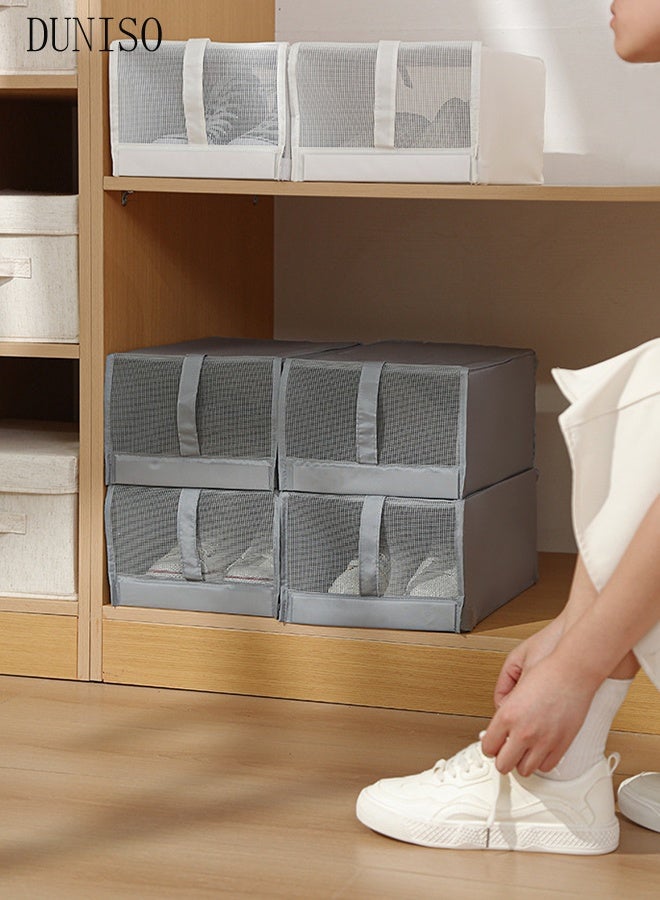 DUNISO 3PCS Shoe Storage Organizer Shoe Storage Cabinet Storage Bins for Closet Wardrobe Clothes Organizer, Shoe Bin, Shoe Organizer, Closet Storage Solution with Clear Window for Home - Image 5