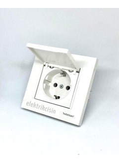 Netelsan Byobu White Covered Grounded Socket (Frame Included) - 1 Piece  - Image 1