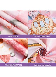 Tatuo Princess Birthday Party Decorations Supplies Princess Theme Backdrop Background Banner For Girl Birthday Party Favor Gold And Pink Royal Castle Carriage Crown Floral Photography Booth Cake Table Decor  - Image 3